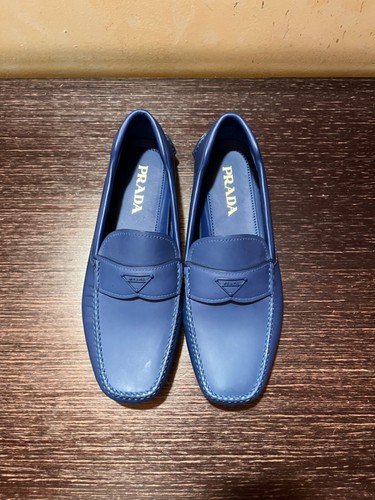 Mocassini prada blu pelle - prada,