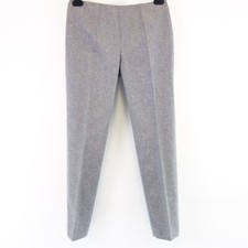 Hose Grau N8 MILANO Damen Stoffhose Elegant DE 40 L Wolle Straight Cropped Neu