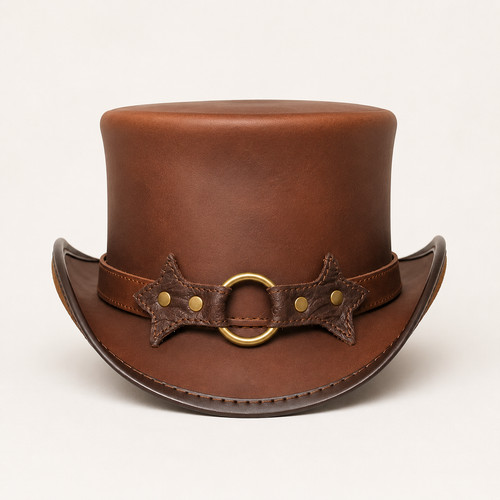 Cappello uomo pelle marrone