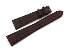 Cinturino Pelle Coccodrillo Marrone Scuro 20/14mm Piatto Accessori Ricambi Nuovo
