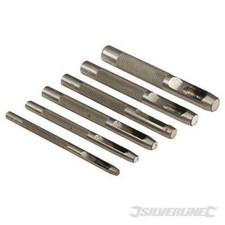 SET DI 6 PUNZONI CAVI IN ACCIAIO PER FORI PRECISI SU PLASTICA PELLE VINILE GOMMA