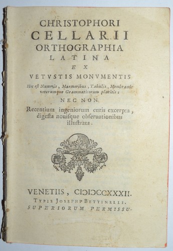 Ortografia latina ediz 1732 - ortografia,