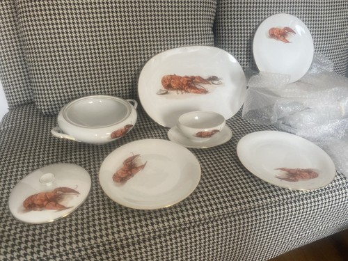 Antico servizio pesce in - da,