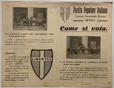 MONZA ELEZIONI POLITICHE 1919 PARTITO POPOLARE GRANDE VOLANTINO “COME SI VOTA”