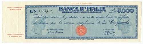 5000 lire titolo provvisorio - 5000,