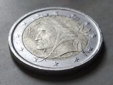 Moneta 2€ Italia 2002 presenta la SUPERFICIE ONDULATA dalla facciata nazionale