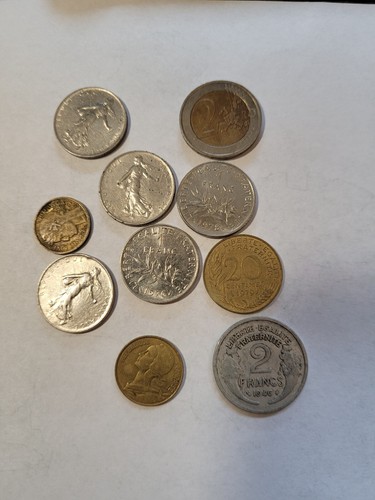 Lotto monete francesi anni - lotto, 10
