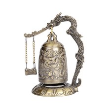 Asian brass dragon gong - brass, mini