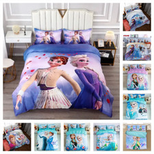 Set biancheria da letto Frozen Elsa morbida Doona set copertura tessuti casa cartone animato S/D/Q/K regalo