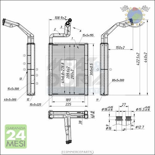 Evaporatore climatizzatore