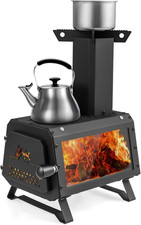 Forno a Legna Portatile, Forno a Razzo per Esterni, Con 2 Superfici Di Cottura C