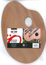 Tavolozza in Legno Ovale 20x30 Per Colori Acquerello e Acrilici DOM