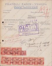 1944 VENEZIA Rimorchi noleggio barche Fratelli ZANIN CNOMV ricevuta