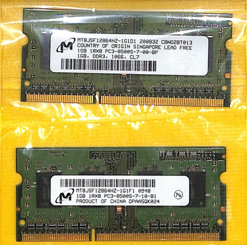 Lot barrettes ram - 2, micron