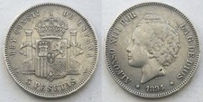 SPAGNA - 5 pesetas Alfonso