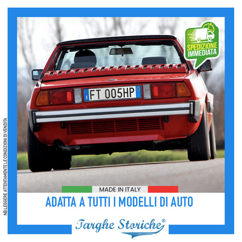 Targa posteriore auto - targa, italiana