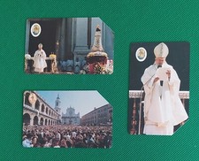 Serie 3 schede telefoniche usate Italia Lauretano Papa Giovanni Paolo II foto