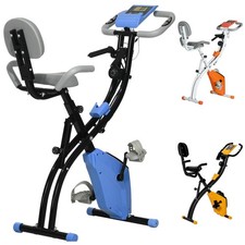 HOMCOM Cyclette Pieghevole con Elastici Braccia e Resistenza 8 Livelli