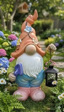 Nano da Giardino 44cm Statua Esterno Decorazione Lanterna Resina Colorata