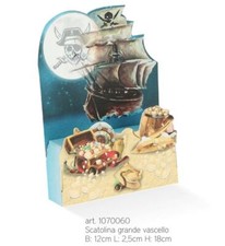 PARTY PIRATI 5 PEZZI Scatola GRANDE portadolci VASCELLO made in ITALY 0471