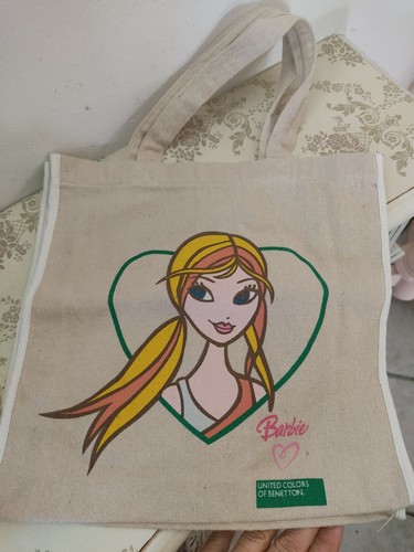 Borsa tela barbie benetton - barbie,
