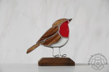 Pettirosso vetro colorato