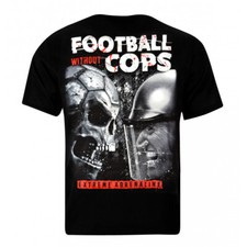 T-shirt uomo calcio football hooligans ultras nera fanatici casual logo