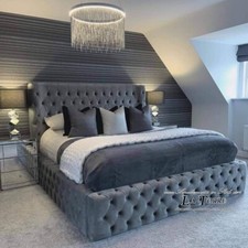 Letto Matrimoniale king size contenitore Moderno velluto o ecopelle qualsiasi co