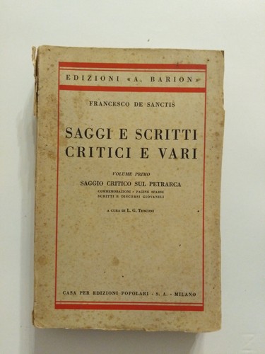 Sanctis saggi scritti - sanctis, e