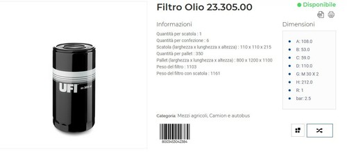 Filtro olio aifo astra benati - filtro,