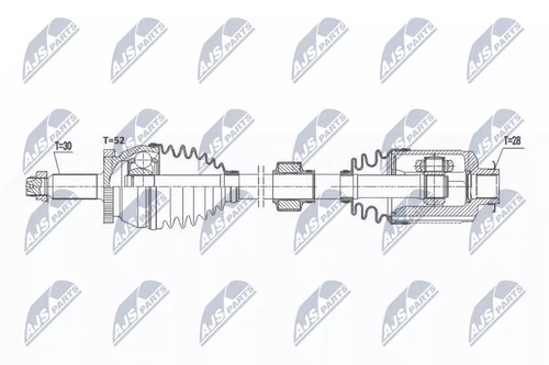 Semiasse nty 591mm - semiasse,