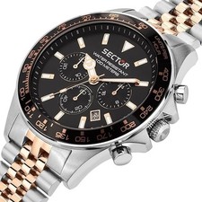 Sector 230 Cronografo Uomo Acciaio Bicolore Rosé e Silver 43mm R3273661031