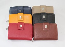 Portafoglio da Donna in Vera Pelle con zip cerniera a libro Porta carte credito.