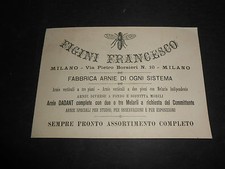 1890 PUBBLICITA MILANO FIGINI FRANCESCO FABBRICHE ARNIE CON MELARIO ARNIA 
