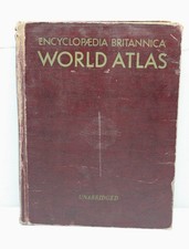 Vintage Encyclopedia Britannica World Atlas 1956 Unabridged Hard Copy  15 X 11