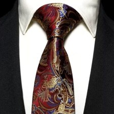 Mens Red Floral Necktie