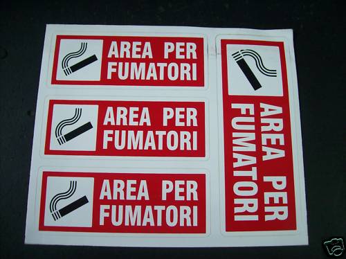 Adesivi area per fumatori kit - adesivi,