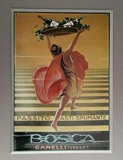 TARGA PUBBLICITARIA VINI BOSCA PASSITO ASTI SPUMANTE LEONETTO CAPPIELLO VINTAGE