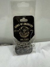 Targhetta cane bifacciale metallo motociclista Sons Of Anarchy con catena 24"