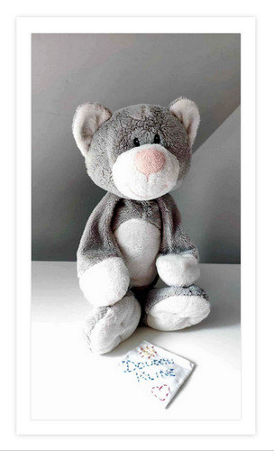 Peluche doudou chat - gris, et