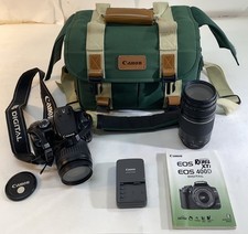 CANON EOS REBEL XTI 400D DSLR DIGITAL CAMERA KIT 2 LENSES 18-55 75-300 & Case