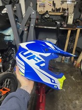 Casco Cross Ufo Taglia Xs Blu Azzurro Bianco Giallo Fluo