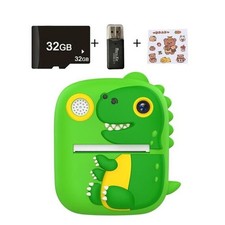 Stampante termica bambini fotocamera HD 1080P 2,4" verde con scheda TF 32GB