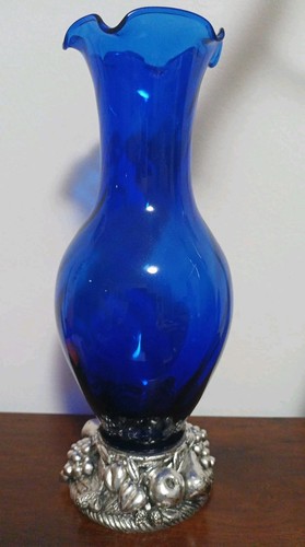 Vaso vetro blu - vaso, in