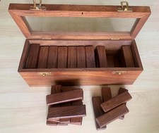JENGA GIOCO LEGNO PREGIATO MOGANO SCATOLA 54 PEZZI