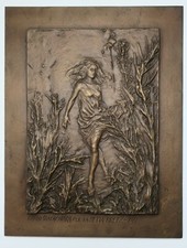 Quadro bronzo Carlo Santachiara 1937-2000 rilievo Per La Hetta Bretz 1977