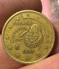 50 Euro Cent Cervantes 1999 Spagnola moneta rara 