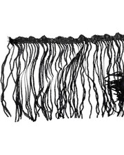 50 Cm Passamaneria Frangia Nero Micro Paillettes Alta 18 Cm NP-FM-9940