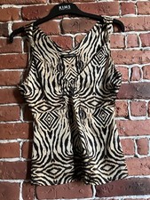 Top donna Roberto Cavalli in misto seta con tabk stampa animalier taglia 40