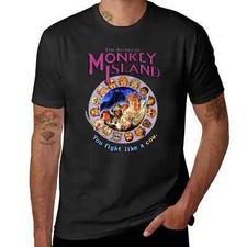 T-SHIRT MAGLIETTA UOMO ESTATE THE SECRET OF MONKEY ISLAND RETROGAME MODA CASUAL